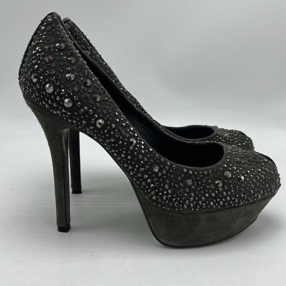 Lola Cruz bling gray heels size 7 euro size 37 - Picture 3 of 8